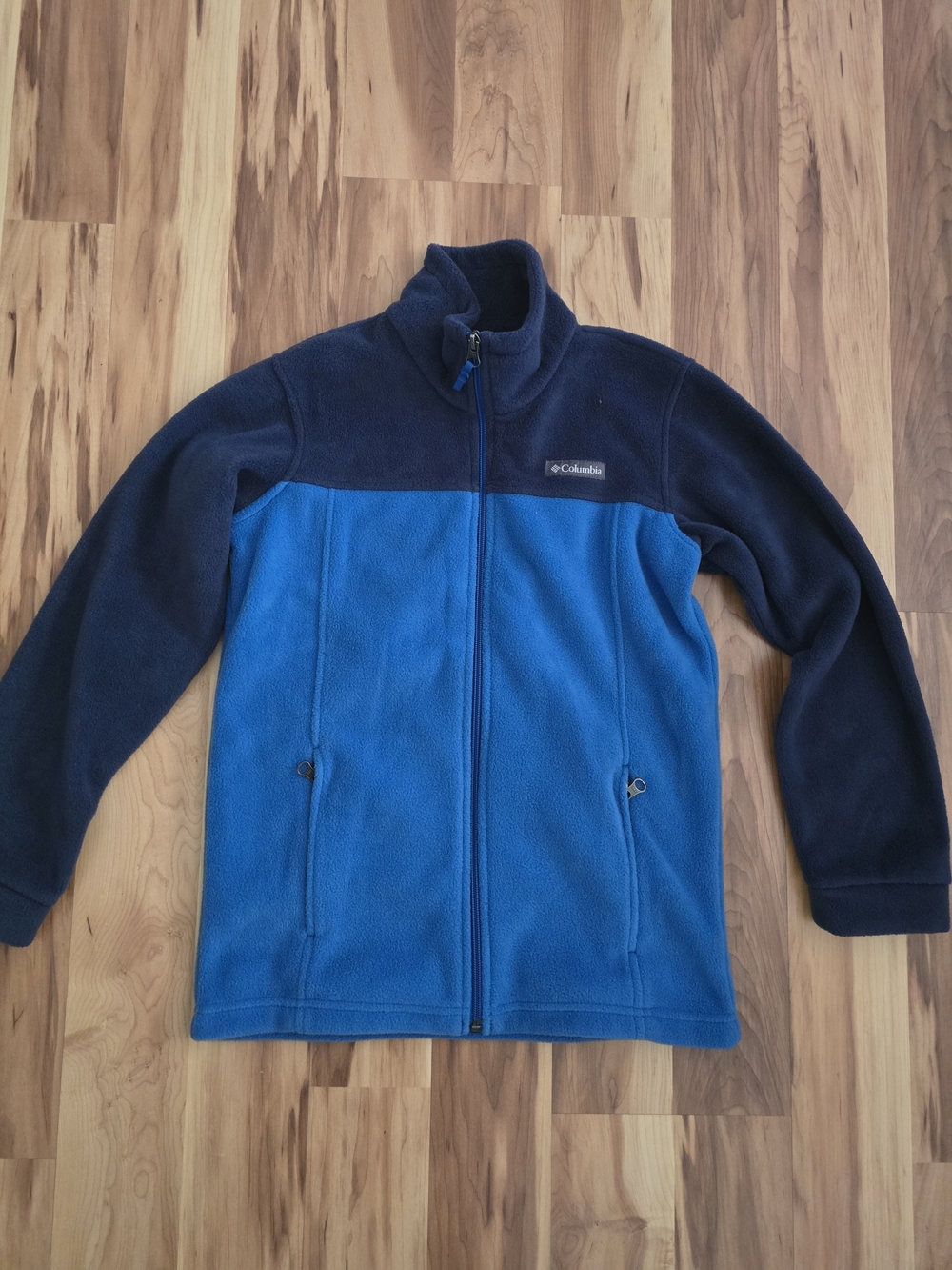 Columbia Two-Tone Navy and Bright Blue Full-Zip Fleece Jacket